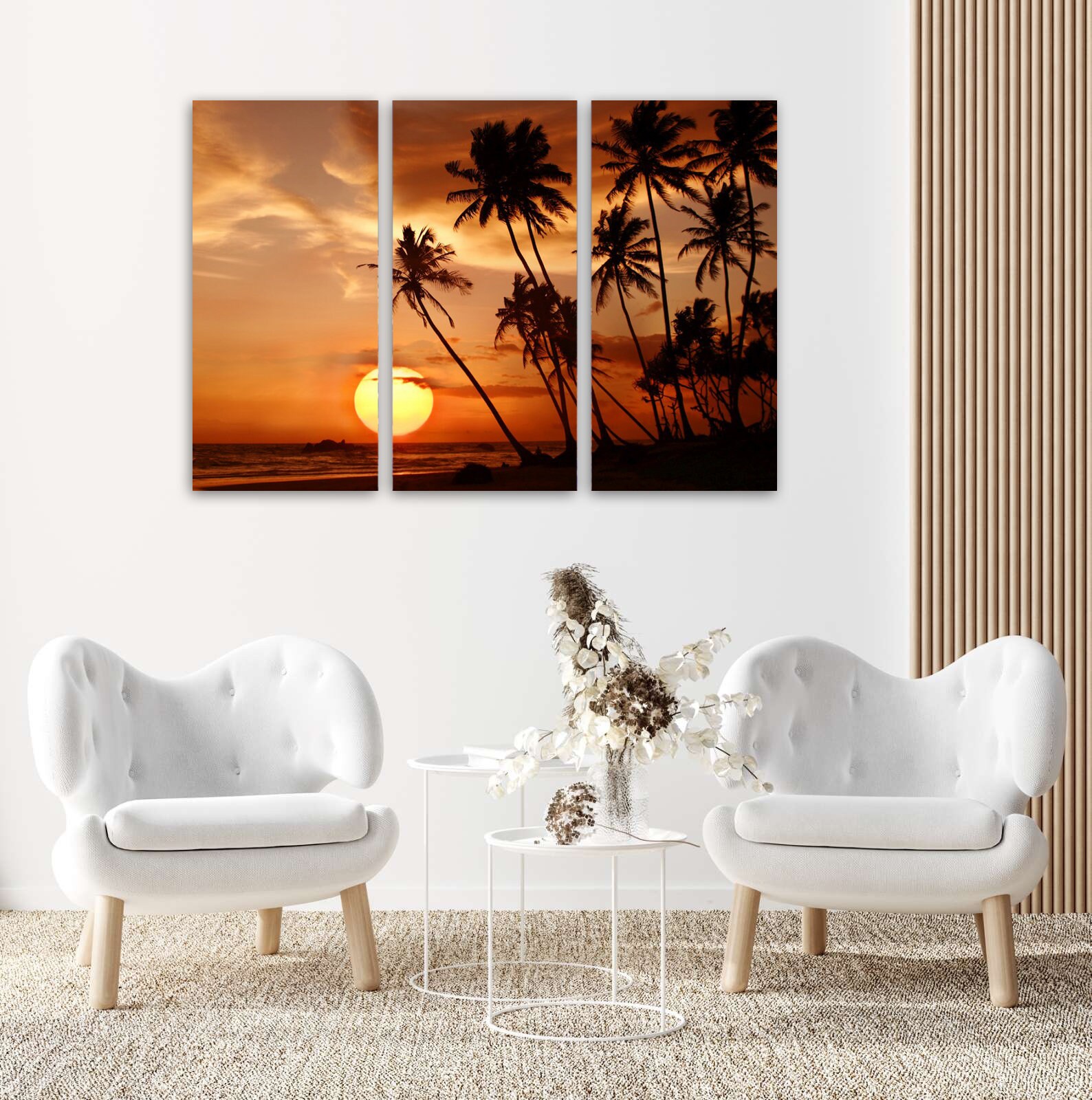 Hawaiian Wall Decor Sunset in Hawaii Canvas Art Palm Trees | Etsy