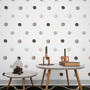 Abstract Moon Imprints Wallpaper Modern Wall Mural, Dots Wallpaper, Circle Wall Mural, Black and White Home Accent, paste the wall wallpaper