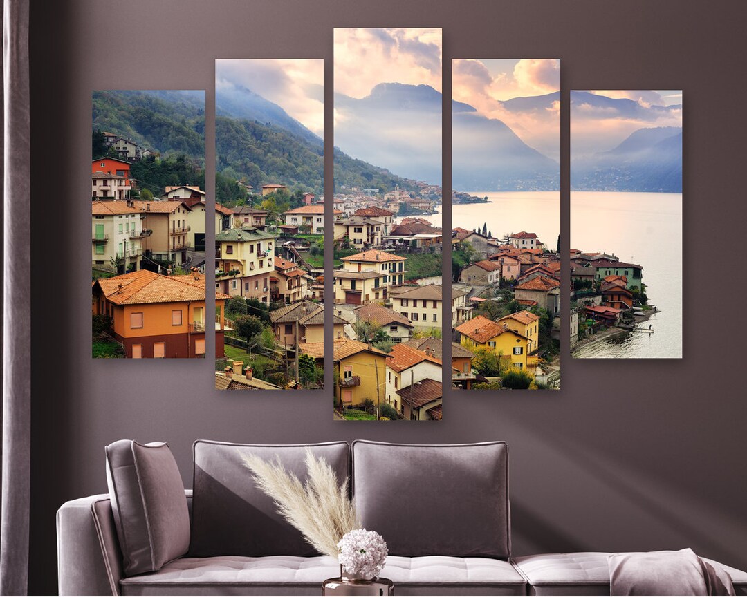 Italian Wall Art Lake Como Canvas Art Lake Como Wall Décor Etsy