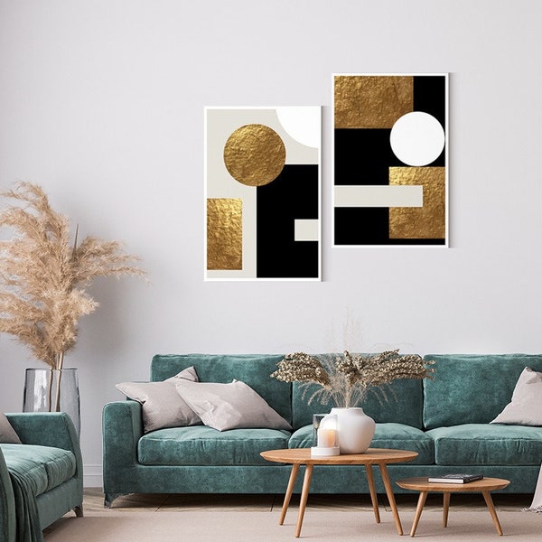 Black Gold Wall Art Etsy