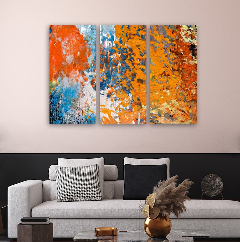 Abstract Wall Art Brown and Yellow Colours Wall Decor Autumn Etsy