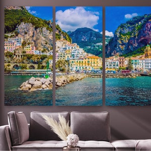 Amalfi Italy Canvas Prints, Amalfi Coast Wall Décor, Italian Canvas Wall Art, Italy Print, Italian Coastal Decor,