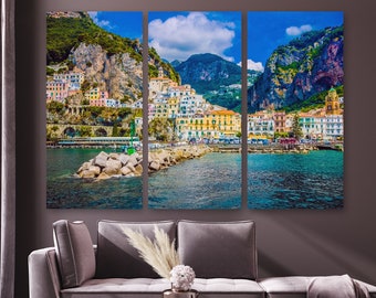 Amalfi Italy Canvas Prints Amalfi Coast Wall Décor Italian Canvas Wall Art Italy Print