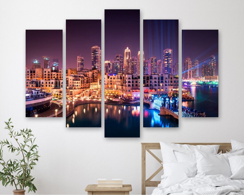 Dubai Canvas Art Panoramic Dubai Wall Art Dubai Art Etsy