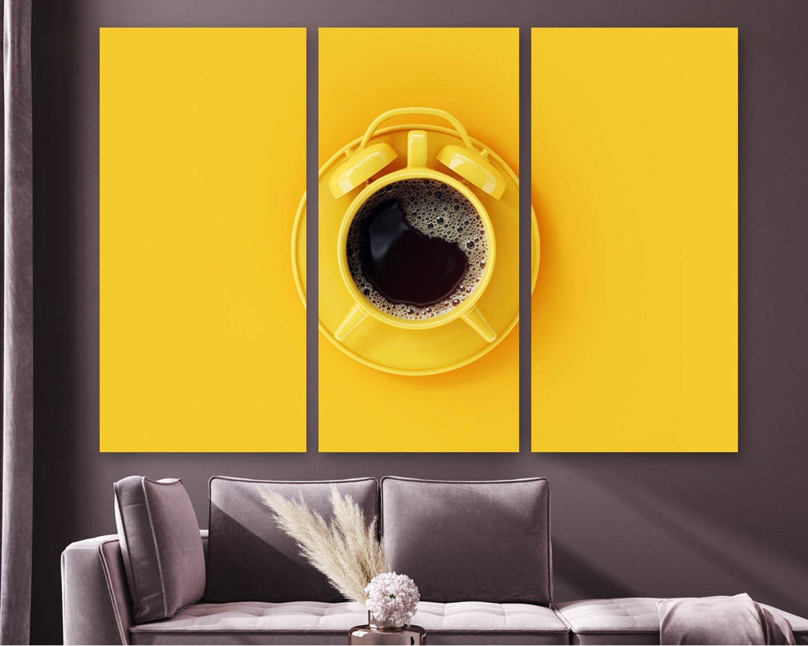 Coffee Canvas Art Coffee Canvas Prints Wall Décor Yellow Cup Etsy