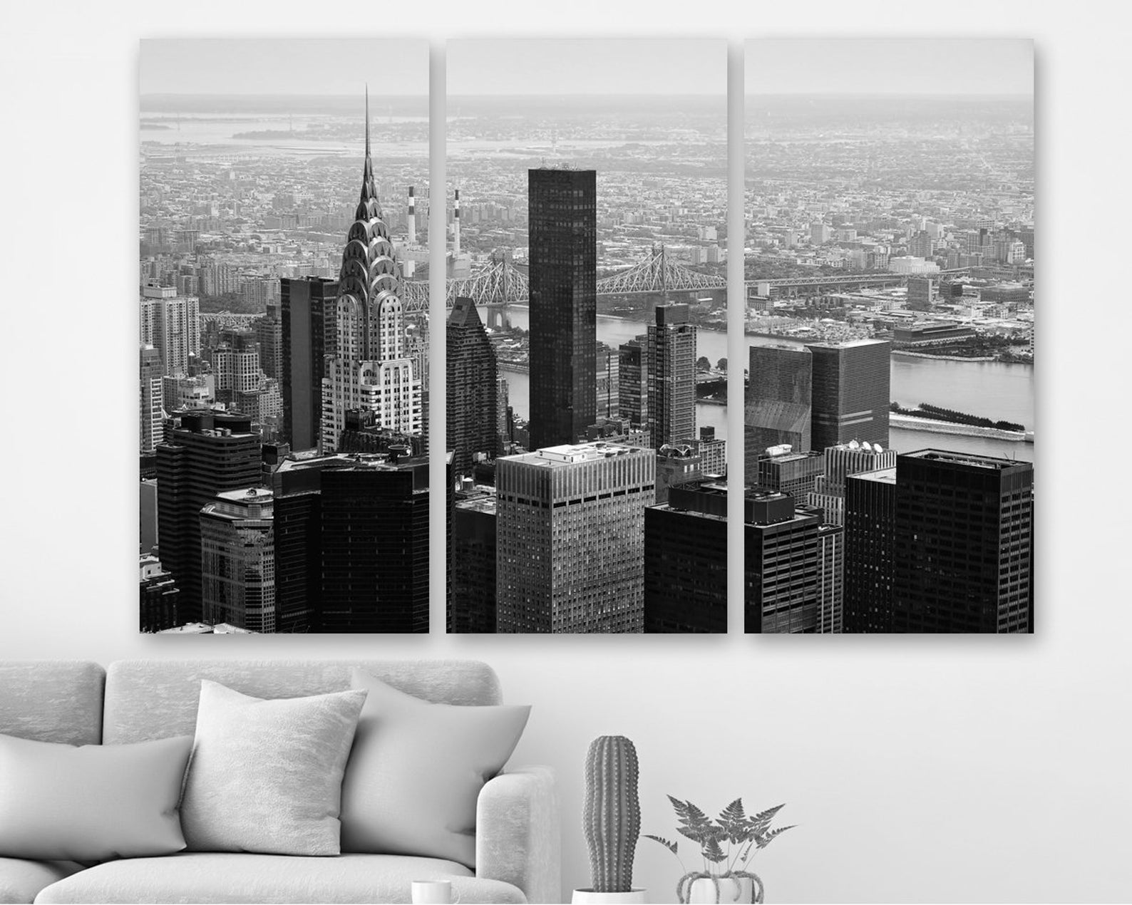 Black and White Print New York Canvas Wall Art Skyscrapers Of Etsy