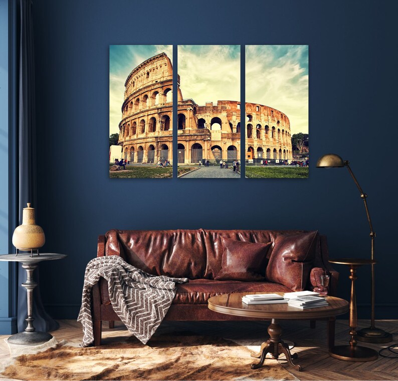 Colosseum Canvas Art Rome Italy Wall Décor Colosseum Wall Art Etsy