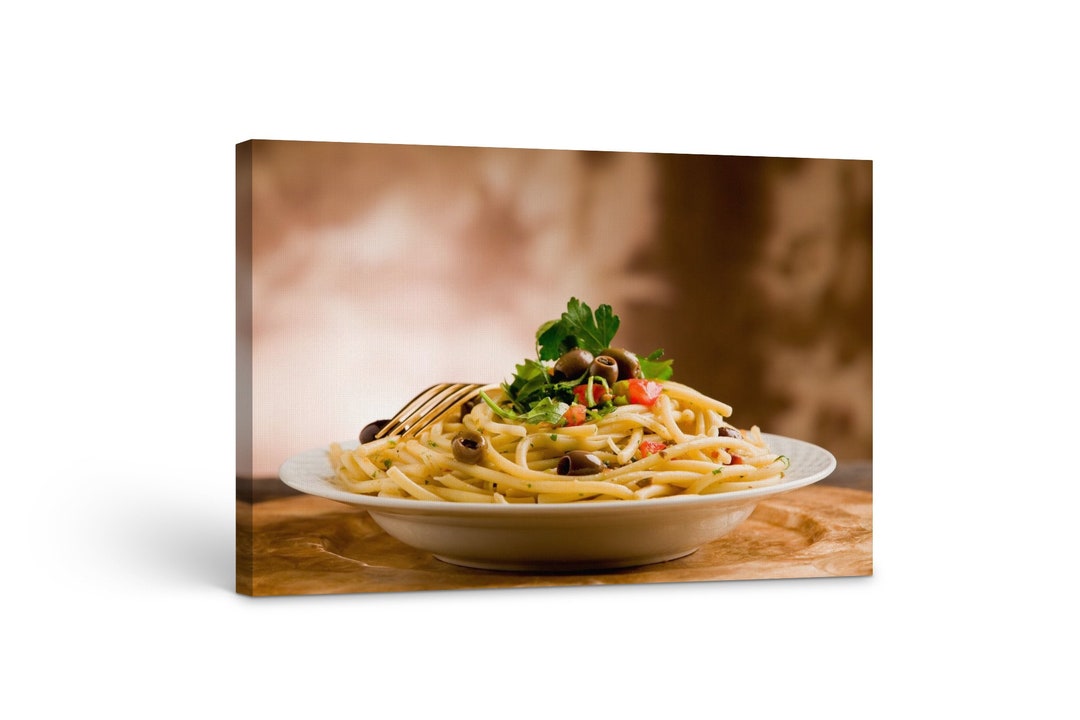 Italian Food Wall Art Pasta Canvas Print Food Kitchen Wall Etsy