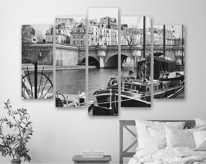 Paris Canvas Art Paris Wall Art Vintage Paris Wall D\u00e9cor Paris Black and White Print Paris Print
