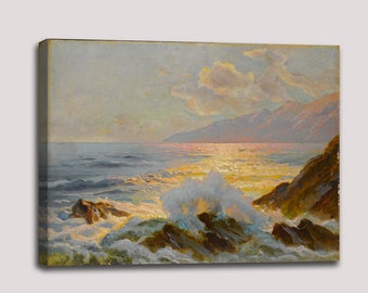 Maine Seascape By Constantin Westchiloff Canvas Prints Sea View Painting Canvas Art Reproduction Painting Abstract Art