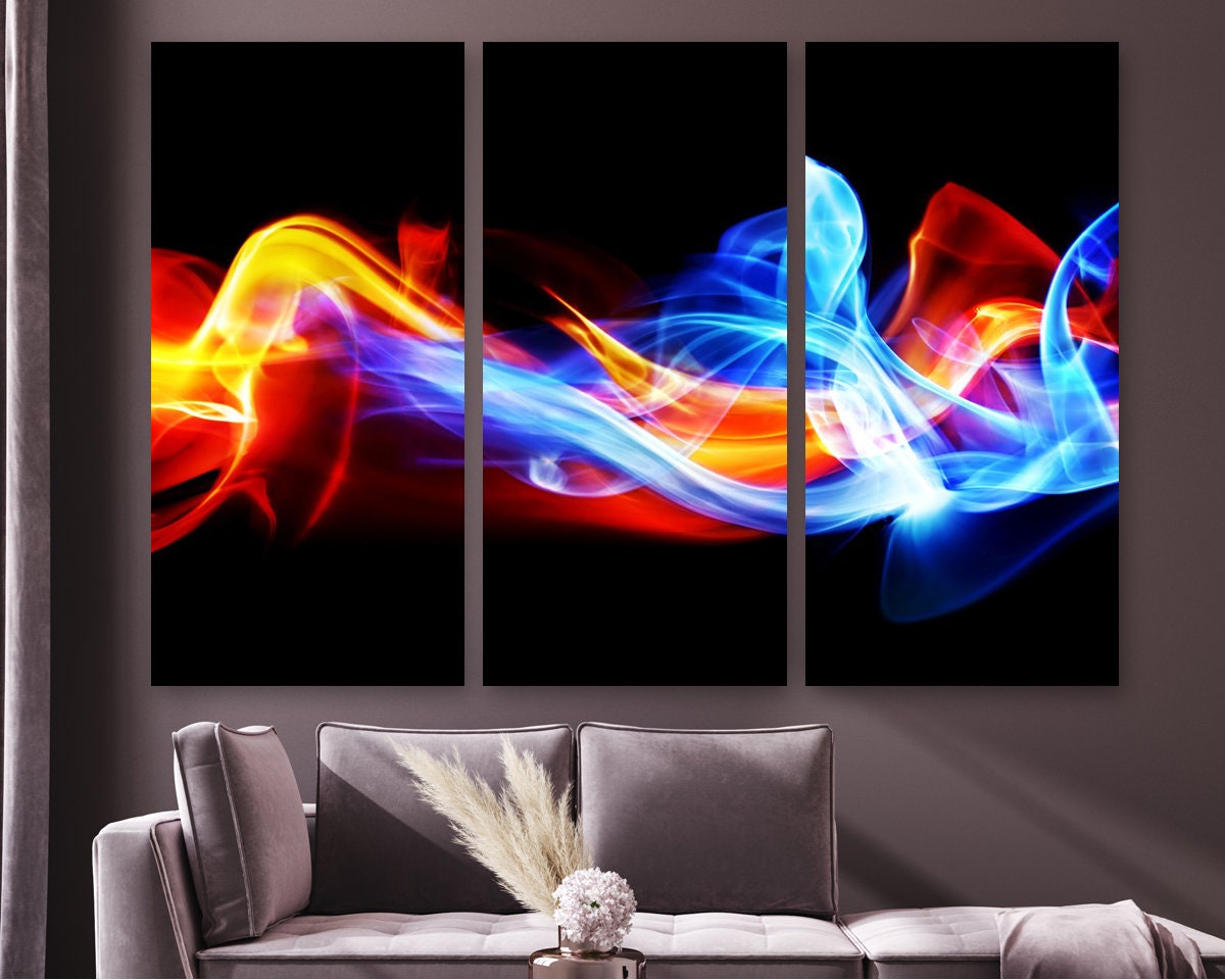 Abstract Wall Art Black Canvas Print Colors Wall Decor | Etsy