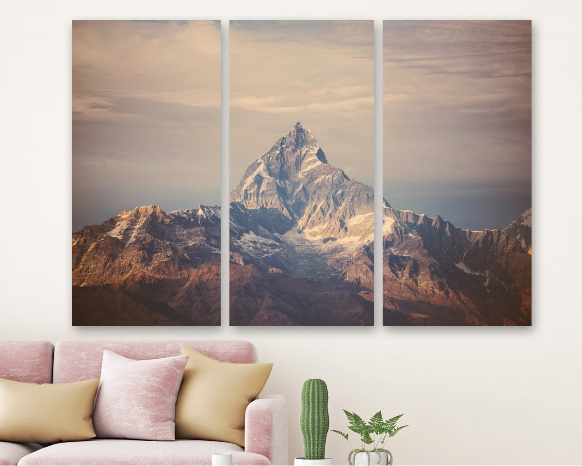 The Himalayas Print Mountain Peak Wall Art The Himalayas | Etsy