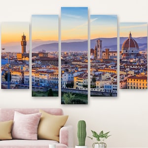 Florence Italy Canvas Wall Art: Panoramic Duomo View