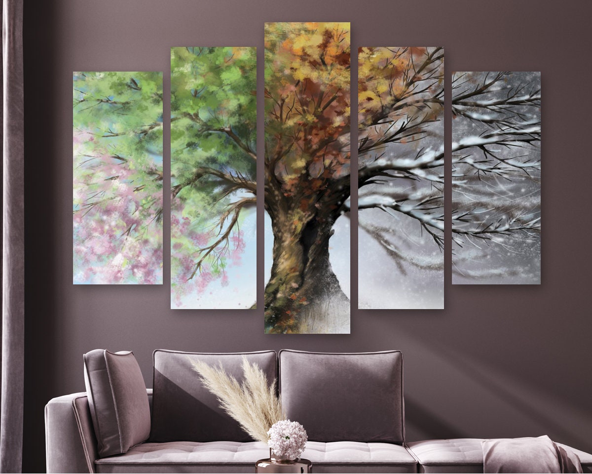 Four Seasons Painting 5 pcs Canvas print Great Nature Poster Wall Art Home Decor Four Seasons Painting 5 pcs Canvas print Great Nature Poster Wall Art Home Decor