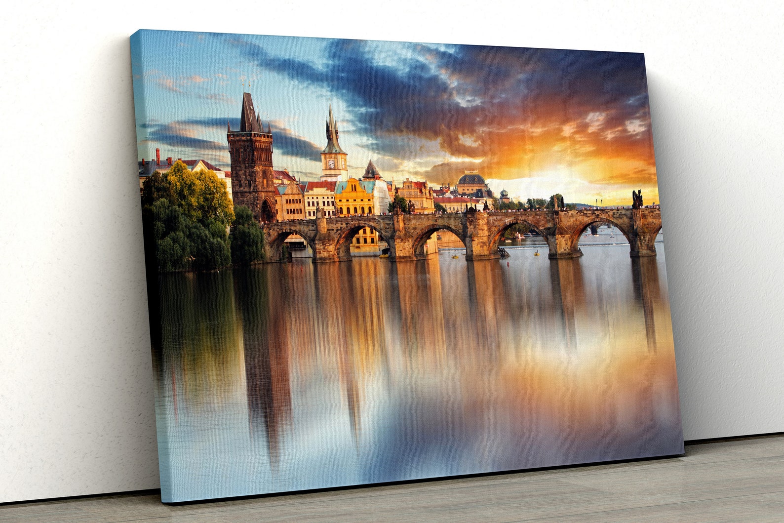Charles Bridge Prague Canvas Wall Art Chez Republic Artwork Etsy UK