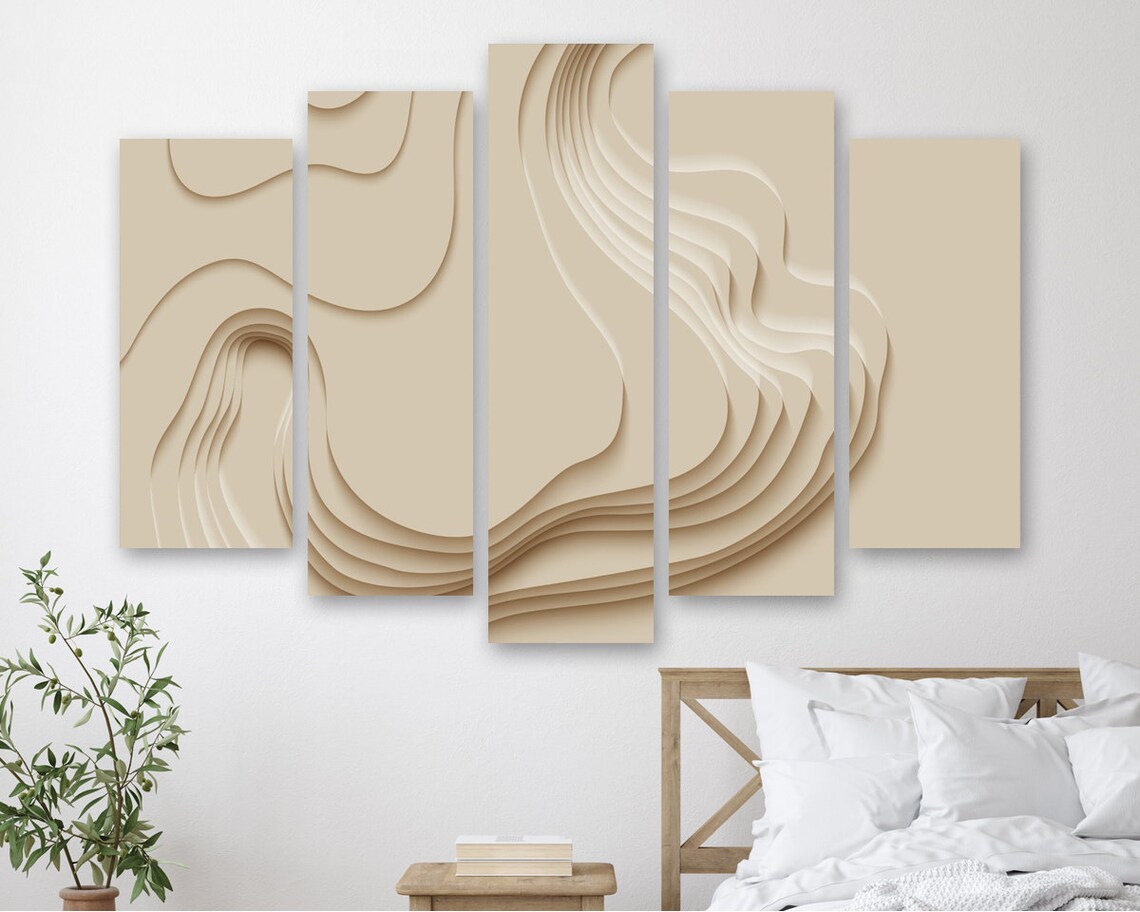Abstract Beige Art Canvas Print Beige Canvas Art Abstract Etsy