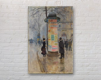 Parisian Street Scene Jean Béraud Street in Paris Abstract Canvas Art Print Paris Wall Decor Paris Wall Art