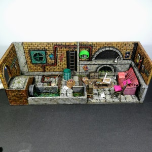 Teenage Mutant Nina Turtles Sewer & Living room diorama