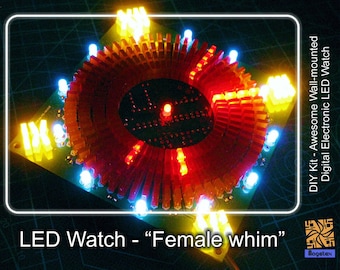 Kit fai da te - Fantastico orologio elettronico digitale a LED da parete - “Capriccio femminile”