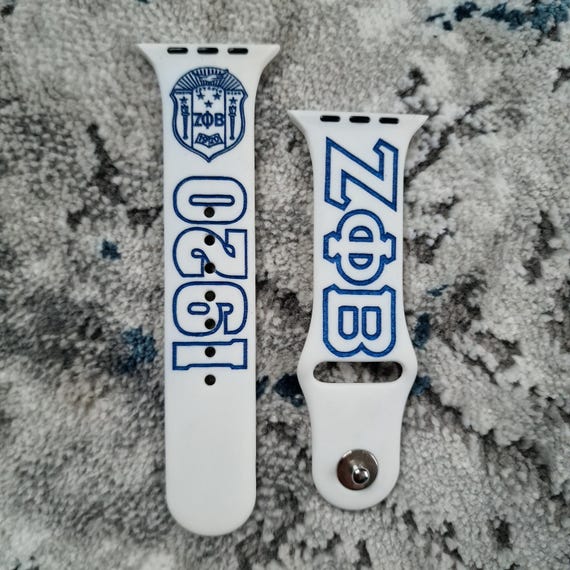 ZPB Sorority Blue White 1920 Watch Band Strap Zeta Phi Beta Band for Apple Watch and Samsung Galaxy All  main image 3
