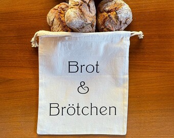 Bread bag/roll bag sustainable made of cotton fabric