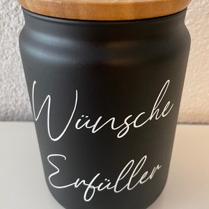 Wünsche Erfüller Wünsche Glas mit Bambusdeckel Geschenk Erinnerungen Geldgeschenk Spardose Aufbewahrung Erinnerungsglas Bild 4