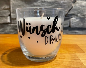 Wünsch dir was - Geburtstag - Kerze - Kerze im Glas - Geschenk - Mitbringsel