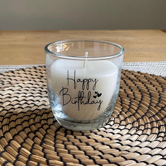 Happy Birthday - kleines Kerzenglas - Kerze - Kerze im Glas - Geschenk - Mitbringsel - Geburtstag