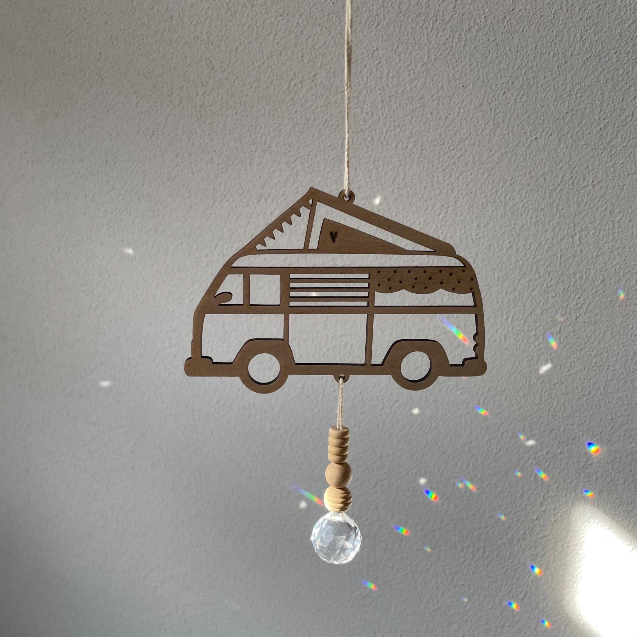 Suncatcher - Suncatcher - Bulli - Camper - Van - Wood - Crystal - Window decoration - Gift
