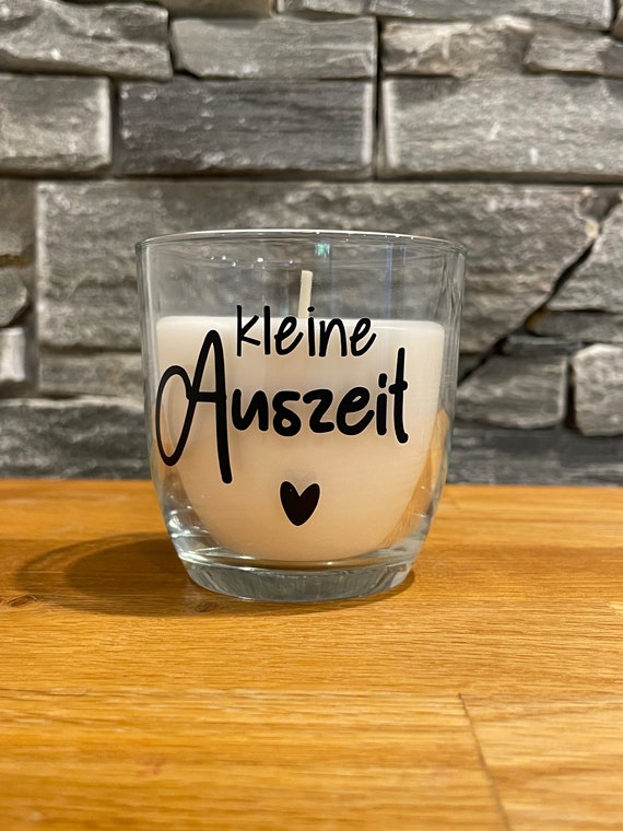Kleine Auszeit - Auszeit - kleines Kerzenglas - Kerze - Kerze im Glas - Geschenk - Mitbringsel - Garten - Balkon - Terrasse