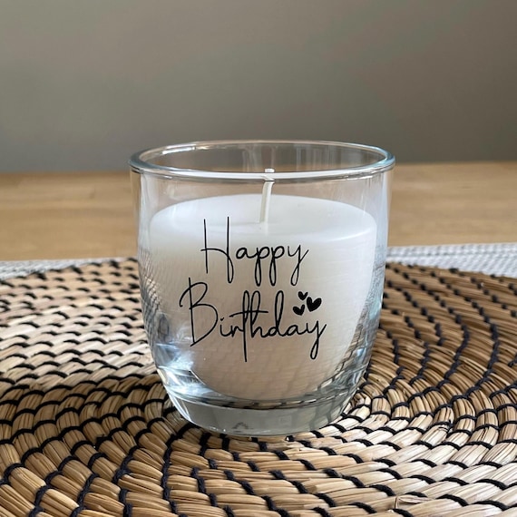 Happy Birthday - kleines Kerzenglas - Kerze - Kerze im Glas - Geschenk - Mitbringsel - Geburtstag