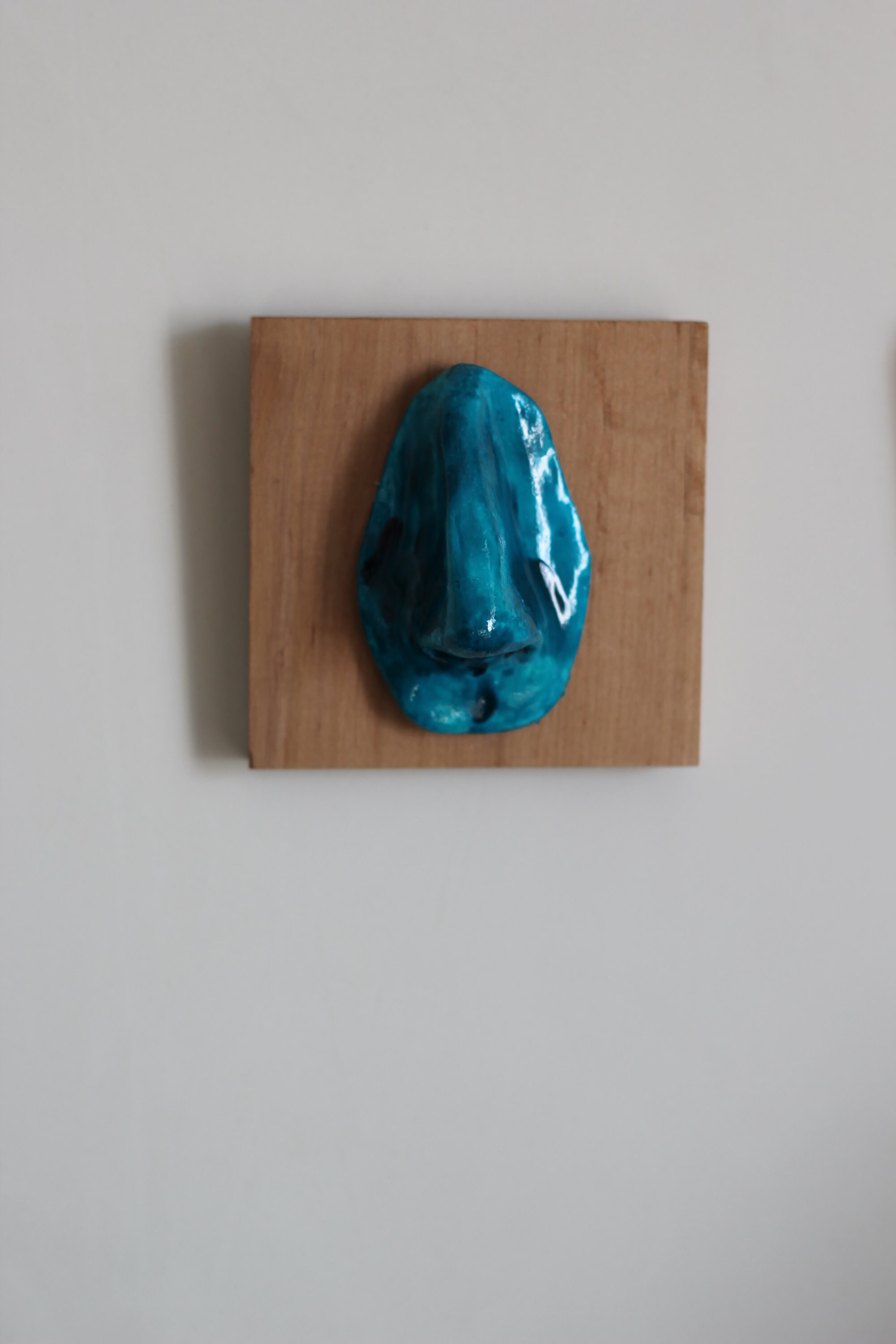 Clay Nose on a Wooden Board Green Nose Ceramic Nose Blue Nose Etsy