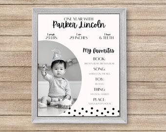 Custom 1st Birthday Sign With Photo