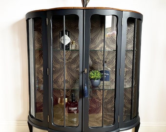 Restored Art Deco Gin Cabinet – Black & Gold Drinks Cabinet