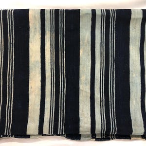 Clearance:  Vintage Antique Rug / Wall Hanging  Faded/Warm Indigo Mud Cloth Bogolan Africa Mali 62&quot; x 44&quot;