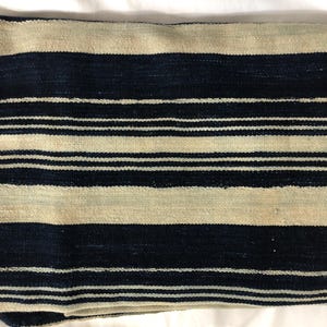 Clearance:  Vintage Antique Rug / Wall Hanging  Faded/Warm Indigo Mud Cloth Bogolan Africa Mali 59&quot; x 41&quot;