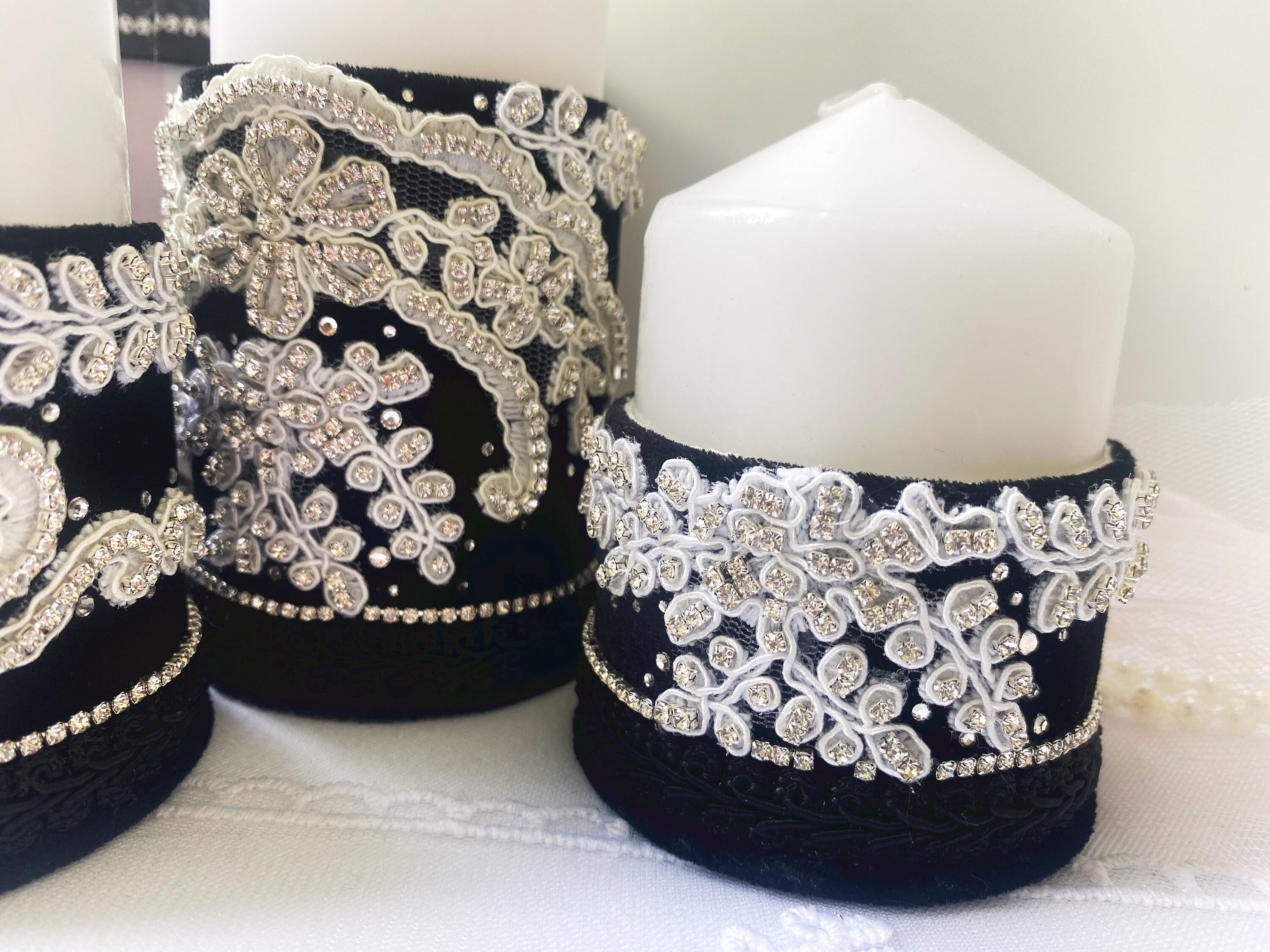 Luxury Interior candles set Velvet decor candles black and Etsy