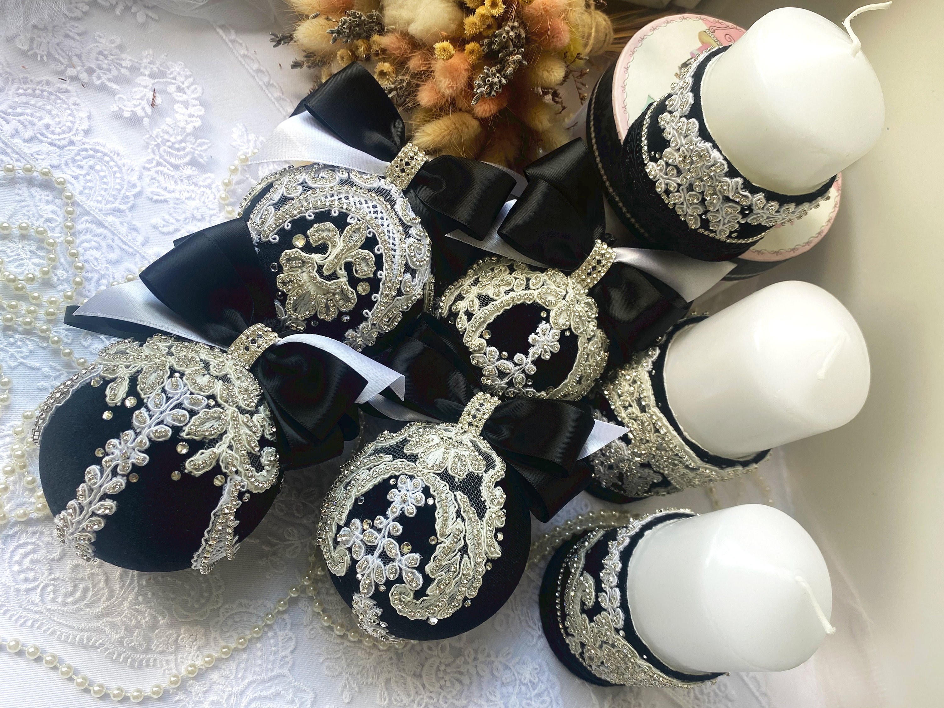 Luxury Interior candles set Velvet decor candles black and Etsy