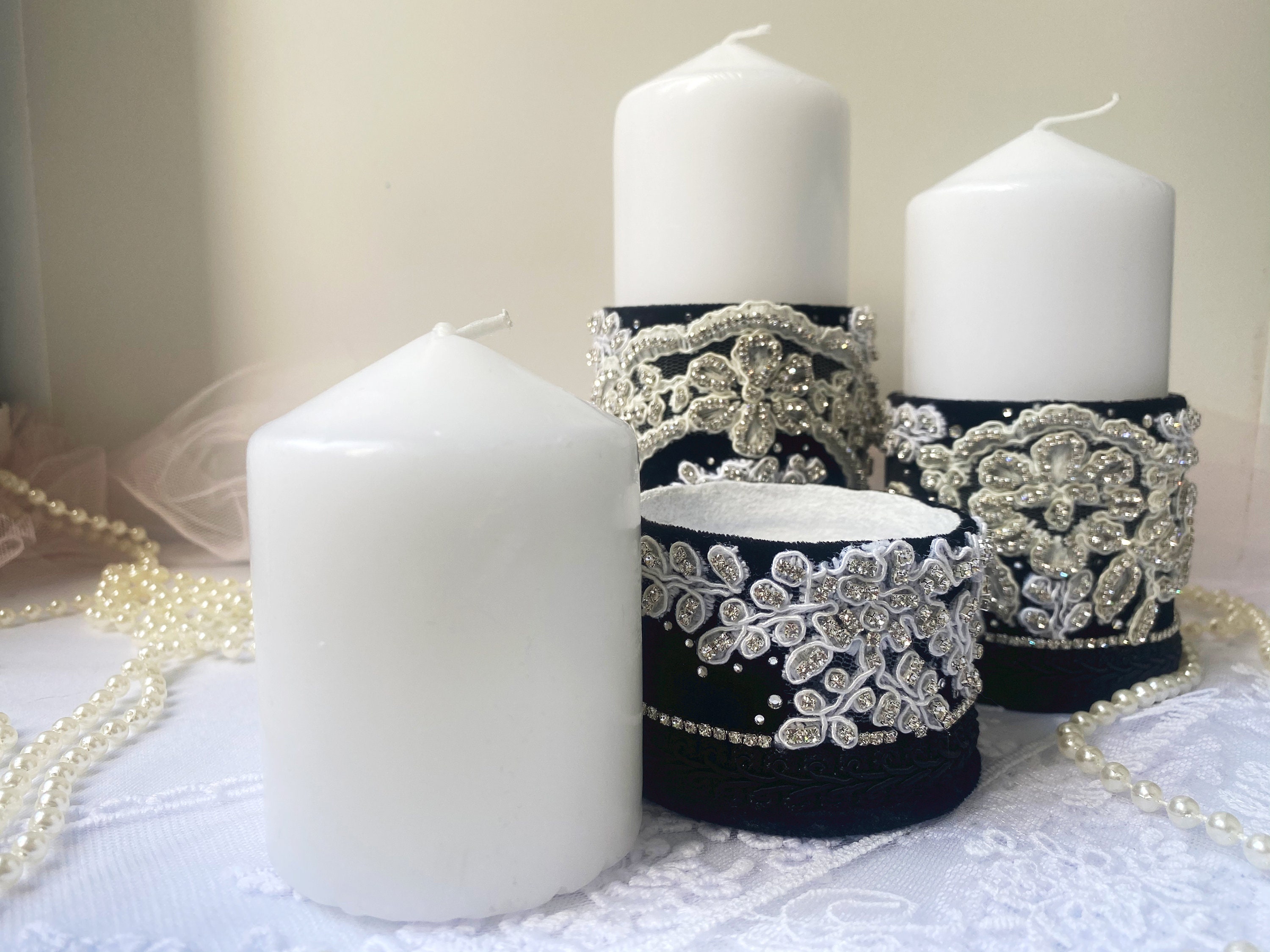 Luxury Interior candles set Velvet decor candles black and Etsy