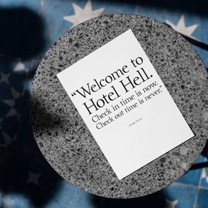 Bienvenue à l’Hôtel Hell.  Carte imprimable
