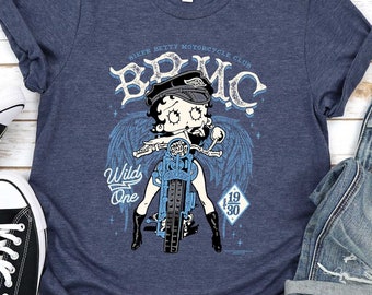 Biker Betty Motorcycle Club T-shirt, Betty Boop Tee - Etsy