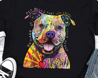 Neon Beware Of Pit Bulls Dog Breed T-shirt