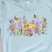 daditda reviewed Flowers T-shirt, Butterflies Tee, Springtime, Wildflower Shirt, Butterfly, Country Floral