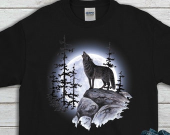 t shirt mit wolfskopf