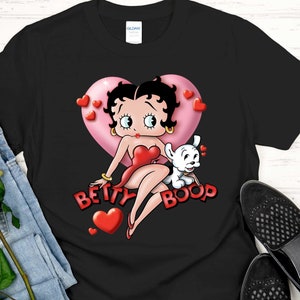 Betty Boop Tee, Betty Boop Heart T-Shirt, Officially Licensed Betty Boop Merchandise, Shirt, Boop Oop A Doop, Hearts, Love, Puppy, Dog, Icon