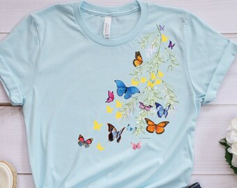 Butterfly print t shirt for ladies Clearance