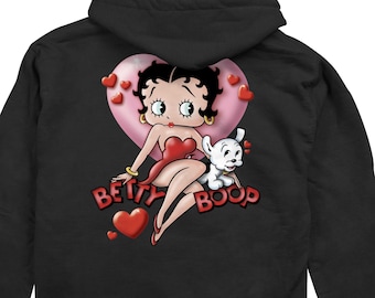Betty Boop Heart Hoodie, Betty Boop Hooded Sweatshirt