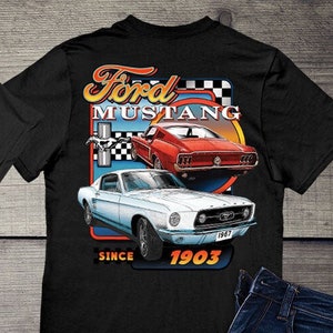 S197 Mustang Silhouette T Shirt CHOOSE Your COLOR Black Design - Etsy