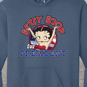 Betty Boop Sweatshirt, Betty Boop For President Hoodie, Disney, Vintage, Cartoon, Betty Boop For President, Humorous, Political Fun