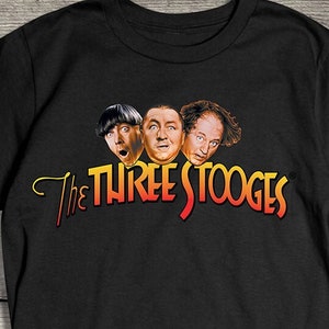 The Three Stooges Logo T-shirt, Hilarious The Three Stooges Shirt, Funny TV Show T-shirt, Larry, Curly, Moe, Shemp Tee